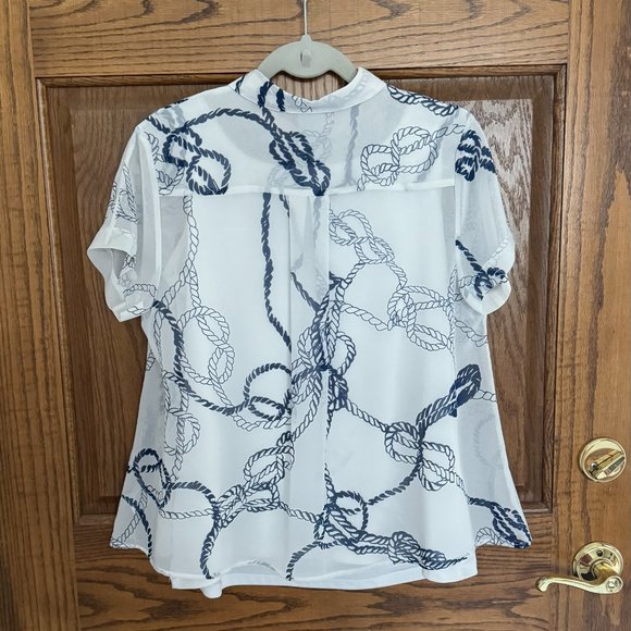 CAbi Nautical Button-down Sheer Top - Size S - Picture 3 of 9